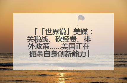 「世界说」美媒：关税战、砍经费、排外政策……美国正在扼杀自身创新能力