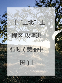 “三北”工程区 攻坚进行时（美丽中国）
