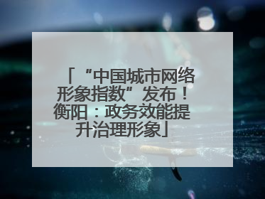 “中国城市网络形象指数”发布！衡阳：政务效能提升治理形象