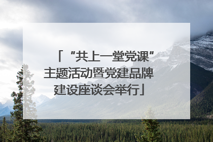 “共上一堂党课”主题活动暨党建品牌建设座谈会举行