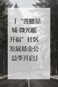 “善耀星城·微光暖开福”社区发展基金公益季开启