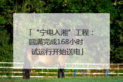 “宁电入湘”工程：圆满完成168小时 试运行开始送电