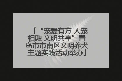 “宠爱有方 人宠相融 文明共享”青岛市市南区文明养犬主题实践活动举办