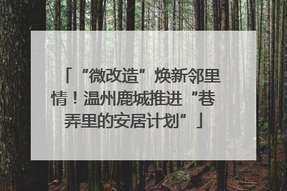 “微改造”焕新邻里情！温州鹿城推进“巷弄里的安居计划”