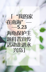 “我的家在南海”——5.23海龟保护主题科普宣传活动走进永兴岛