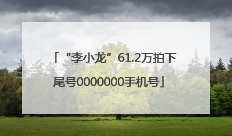 “李小龙”61.2万拍下尾号0000000手机号