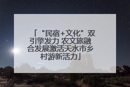 “民宿+文化”双引擎发力 农文旅融合发展激活天水市乡村游新活力
