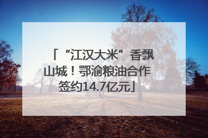 “江汉大米”香飘山城！鄂渝粮油合作签约14.7亿元