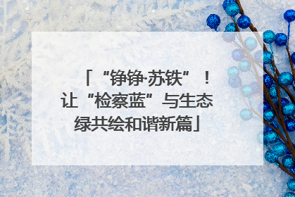 “铮铮·苏铁”！让“检察蓝”与生态绿共绘和谐新篇