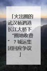 火出圈的武汉杨泗港长江大桥下“圈地收费”？城运集团回应争议