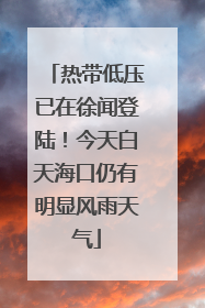 热带低压已在徐闻登陆！今天白天海口仍有明显风雨天气