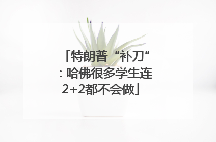 特朗普“补刀”：哈佛很多学生连2+2都不会做