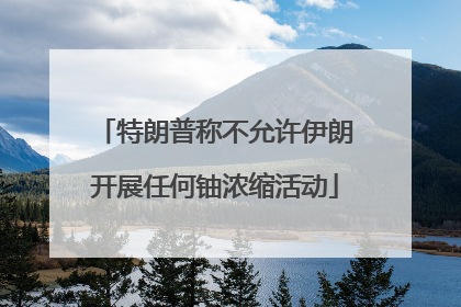 特朗普称不允许伊朗开展任何铀浓缩活动