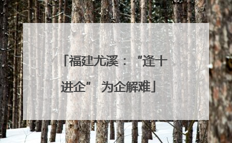 福建尤溪：“逢十进企” 为企解难
