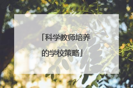 科学教师培养的学校策略