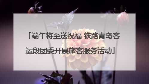 端午将至送祝福 铁路青岛客运段团委开展旅客服务活动