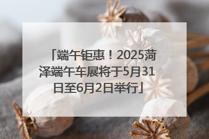 端午钜惠！2025菏泽端午车展将于5月31日至6月2日举行