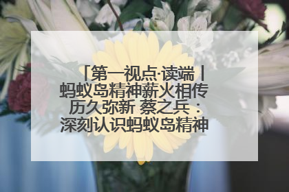 第一视点·读端丨蚂蚁岛精神薪火相传历久弥新 蔡之兵：深刻认识蚂蚁岛精神的“精气神”