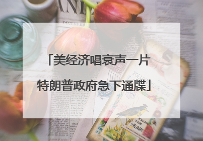 美经济唱衰声一片 特朗普政府急下通牒
