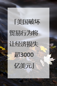 美国破坏贸易行为将让经济损失超3000亿美元