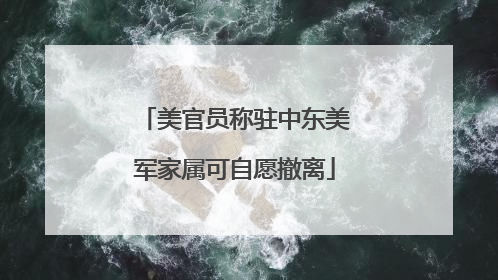 美官员称驻中东美军家属可自愿撤离