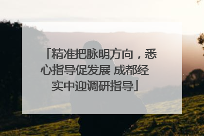 精准把脉明方向，悉心指导促发展 成都经实中迎调研指导