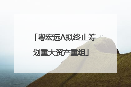 粤宏远A拟终止筹划重大资产重组