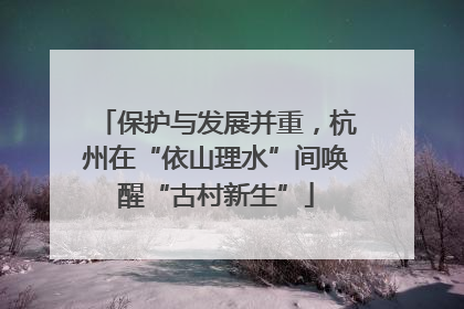 保护与发展并重，杭州在“依山理水”间唤醒“古村新生”