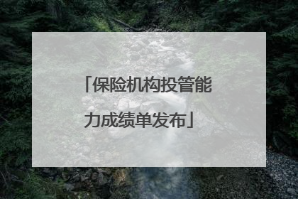 保险机构投管能力成绩单发布