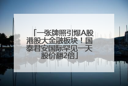 一张牌照引爆A股港股大金融板块！国泰君安国际罕见一天股价翻2倍