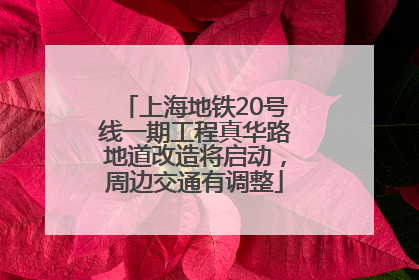 上海地铁20号线一期工程真华路地道改造将启动，周边交通有调整