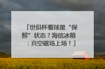 世俱杯看球星“保鲜”状态？海信冰箱：真空磁场上场！