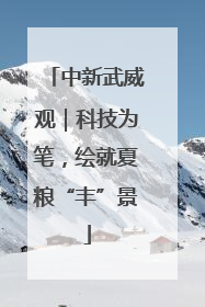 中新武威观｜科技为笔，绘就夏粮“丰”景