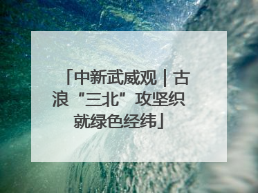 中新武威观｜古浪“三北”攻坚织就绿色经纬