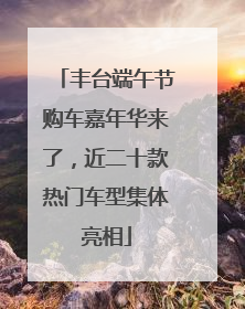 丰台端午节购车嘉年华来了，近二十款热门车型集体亮相