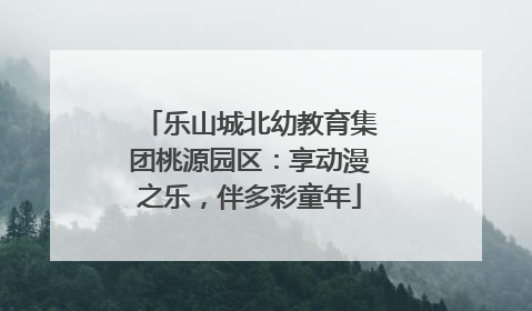 乐山城北幼教育集团桃源园区：享动漫之乐，伴多彩童年