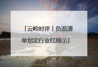 云岭时评丨负面清单划定行业红线③