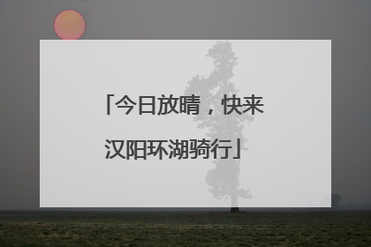 今日放晴，快来汉阳环湖骑行