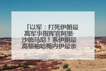 以军：打死伊朗最高军事指挥官阿里·沙德马尼！系伊朗最高领袖哈梅内伊最亲密的人之一