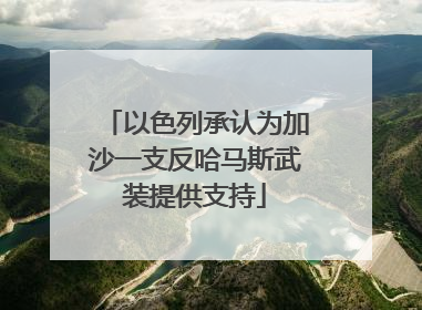 以色列承认为加沙一支反哈马斯武装提供支持