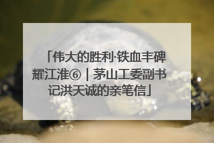 伟大的胜利·铁血丰碑耀江淮⑥｜茅山工委副书记洪天诚的亲笔信