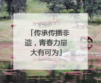 传承传播非遗，青春力量大有可为