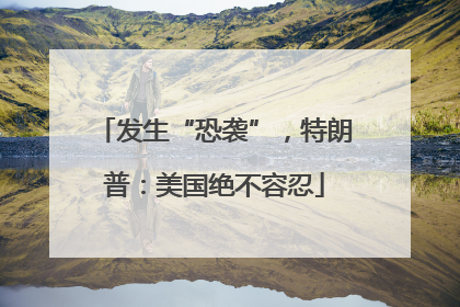 发生“恐袭”，特朗普：美国绝不容忍