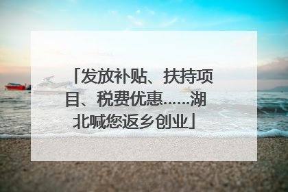 发放补贴、扶持项目、税费优惠……湖北喊您返乡创业