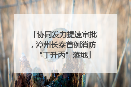 协同发力提速审批，漳州长泰首例消防“丁升丙”落地