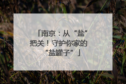 南京：从“盐”把关！守护你家的“盐罐子”