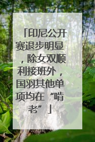 印尼公开赛退步明显，除女双顺利接班外，国羽其他单项均在“啃老”