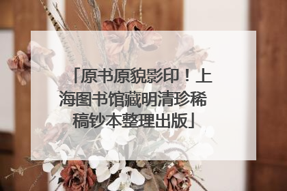 原书原貌影印！上海图书馆藏明清珍稀稿钞本整理出版