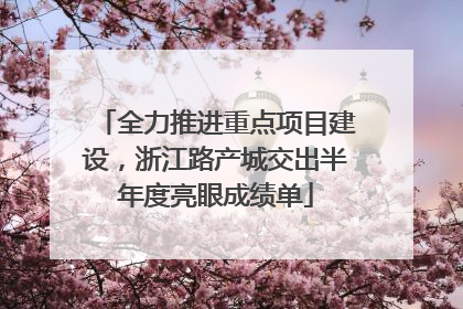 全力推进重点项目建设，浙江路产城交出半年度亮眼成绩单