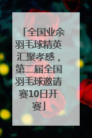 全国业余羽毛球精英汇聚孝感，第二届全国羽毛球邀请赛10日开赛